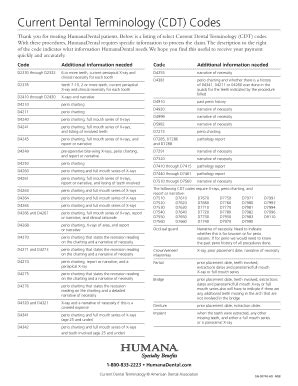 Dental Codes Cheat Sheet Complete With Ease AirSlate SignNow