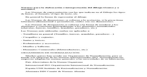 Normas Para La Elaboración E Interpretación Del Dibujo Técnico Y O