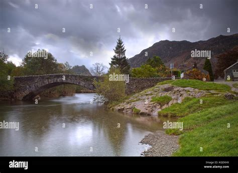 Grange Bridge Over Derwent River Grange Borrowdale Cumbria England