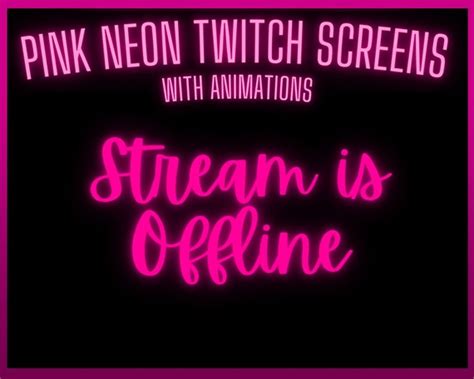 Pink Neon Twitch Screens With Animations Screens With Etsy