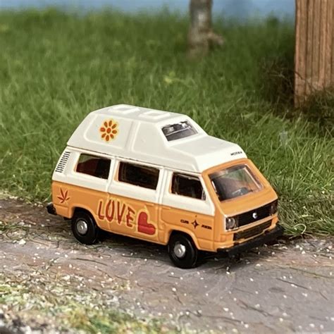 Vw T Camper Orange Peace Minis Lc N