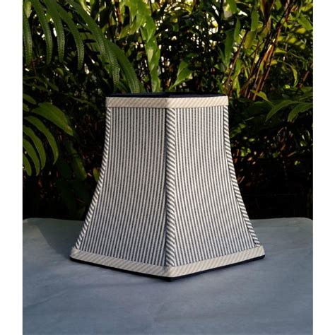 Lampshade Navy Blue And White Ticking Stripe Hexagon Bell Uno Lamp Shade Chairish