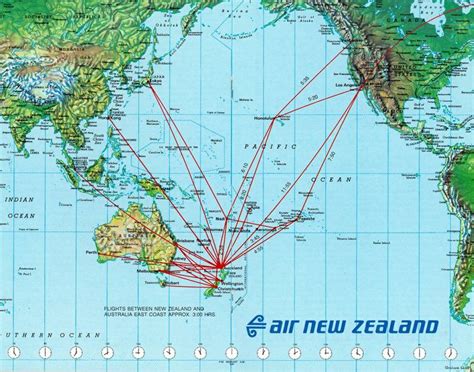 Air New Zealand Route Map Viagem Mapa