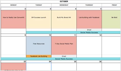 Social Media Content Calendar Template Excel Database