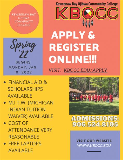 Now Enrolling Spring Keweenaw Bay Ojibwa Community College