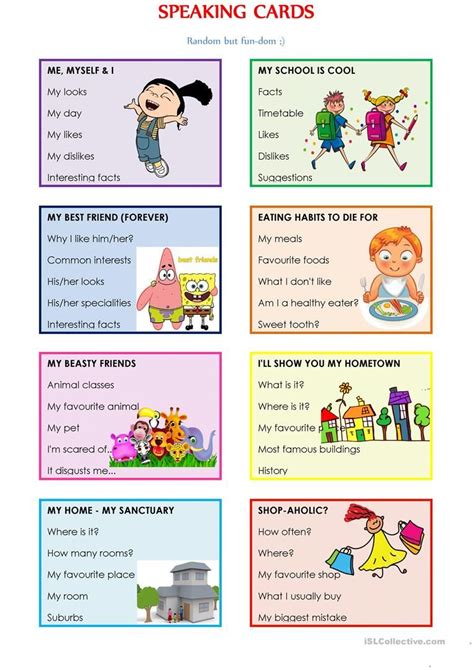 Fun Speaking Activities For Esl Students