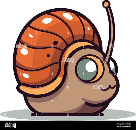 Cute Snail Cartoon Mascot Character Vector Illustration Stock Vector