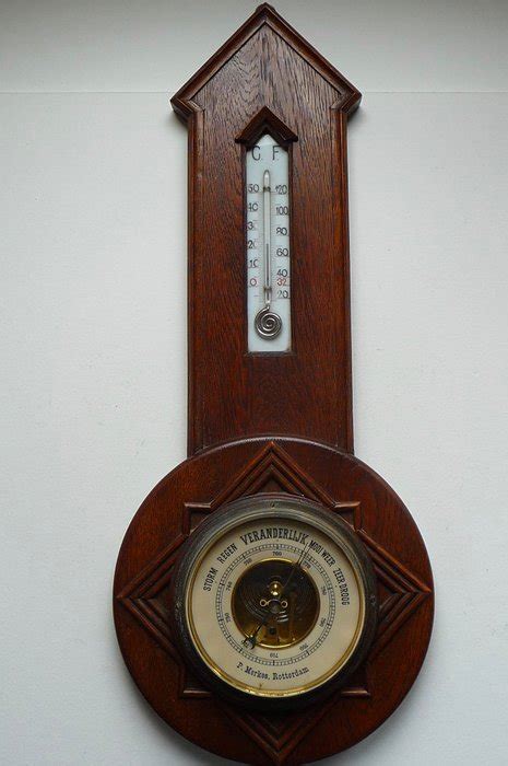 P Merkes Rotterdam Art Deco Barometer In Wooden Cabinet Catawiki