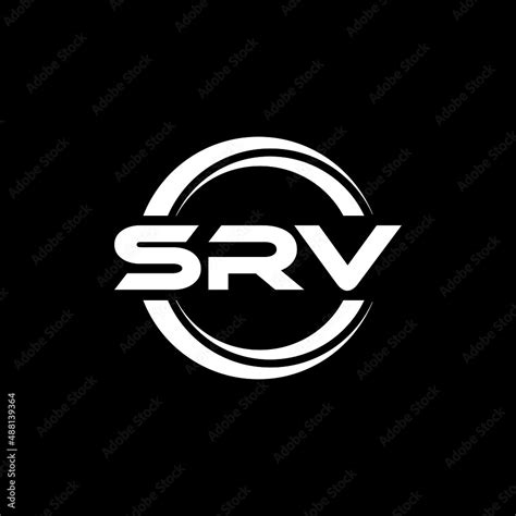 Srv Letter Logo Design With Black Background In Illustrator Vector