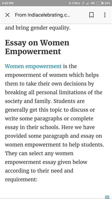 Short Essay On Women Empowerment Telegraph