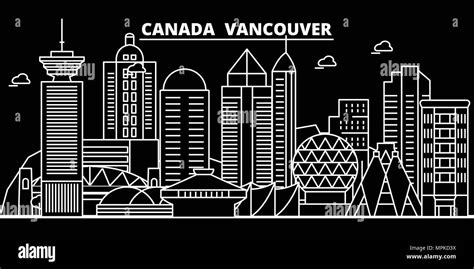 Vancouver City Silhouette Skyline Canada Vancouver City Vector City