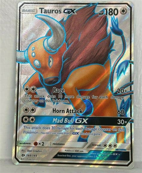 Pokemon Tauros Gx Sun Moon Ultra Rare Full Art Ebay In