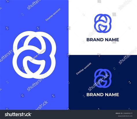 Negative Space B Letter On Square Stock Vector Royalty Free