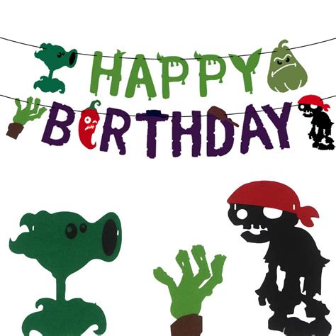 Buy TGE V S VS Zombies Birthday Party Banner For Various Of PVZ Party