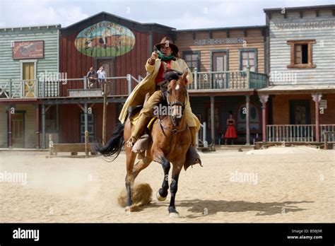 Cowboy Shootout At Spaghetti Western Film Set Oasys Mini Stock Photo