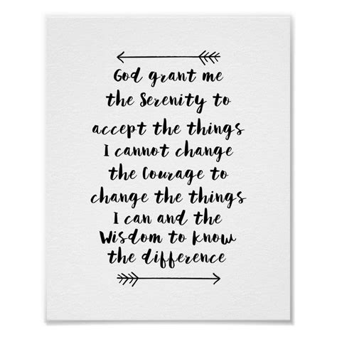 Serenity Prayer Calligraphy Print Serenity Prayer Poster