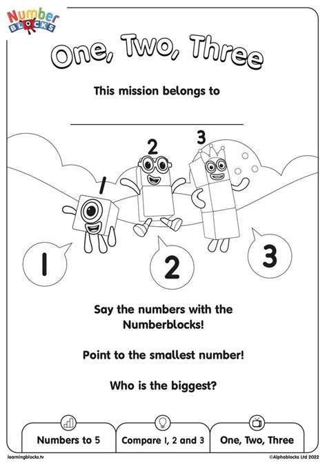 Numberblocks Activities Level 1