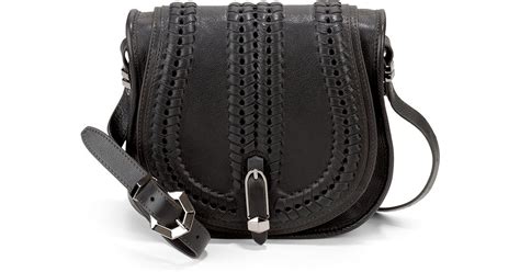 Oryany Braided Leather Large Saddle Bag In Black Lyst