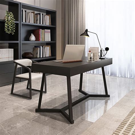 Black Rectangular Writing Desk Modern Computer Desk Mdf Homary