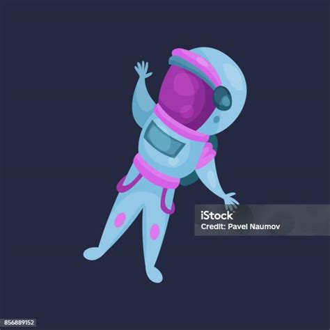 Ilustración De Carácter De Astronauta Astronauta Volando En Dibujos Animados Espacio Vector