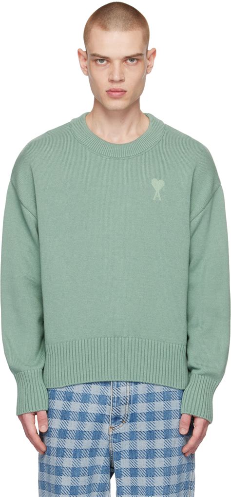 Ami Paris Pull Vert Logo Ami De C Ur Exclusif Ssense Ssense France