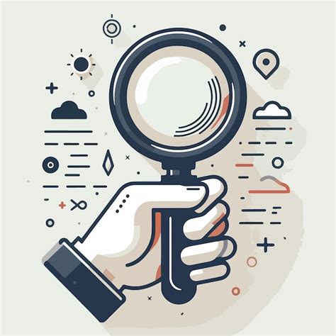 Premium Vector Vector Hand Holding A Magnifying Glass With A Simple Flat Design Style