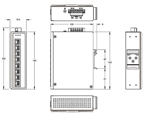 Trendnet TI PG80 8 Port Hardened Industrial Gigabit PoE DIN Rail Switch