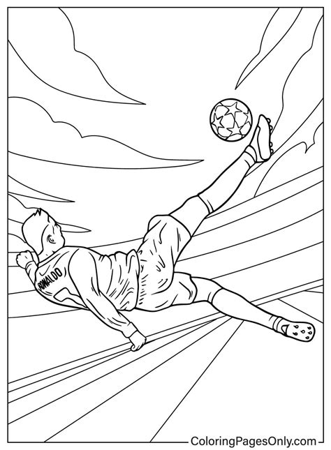 Ronaldo Bicycle Kick Free Printable Coloring Pages