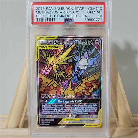 PSA 10 GEM MINT Moltres Zapdos Articuno GX Elite Trainer Box SM210