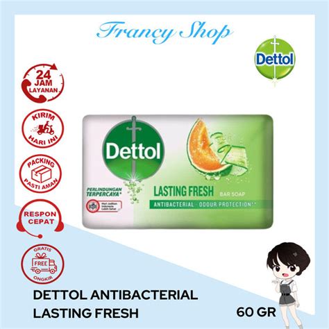 Dettol Lasting Fresh Bar Soap Antibacterial Sabun Mandi Batang Gr