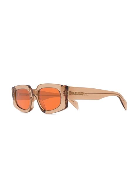 Retrosuperfuture Orange Tinted Rectangle Frame Sunglasses Brown Farfetch