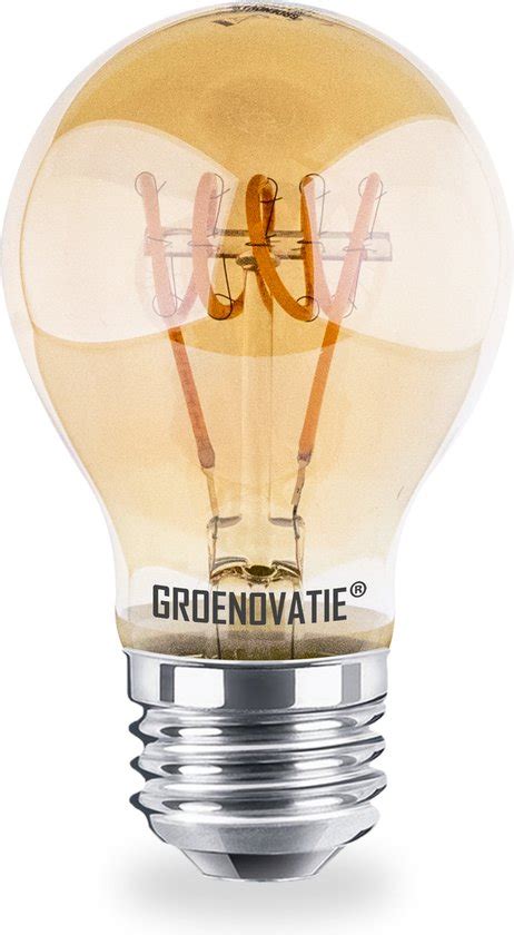 Groenovatie E27 Led Filament Lamp 4w Amber Spiral Extra Warm Wit