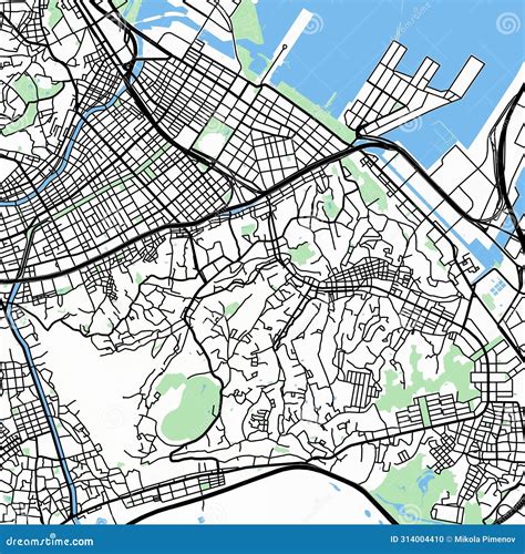 Map of Yokohama city. stock illustration. Illustration of branch ...