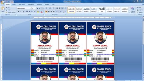 Automatic Id Card Creation In Ms Word Create Auto Id Card Design