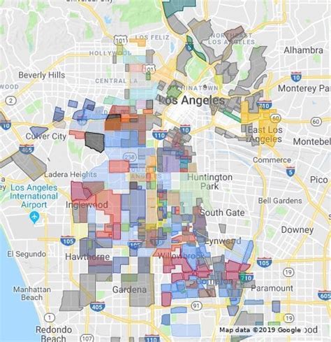Los Angeles Gang Territory Map (2017) : LosAngeles