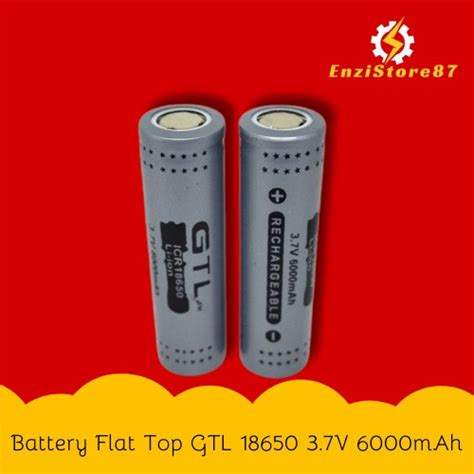 Jual Baterai Battery Flat Top Gtl 16850 37v 6000mah Grey Kota