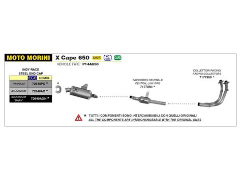 72640AO SILENCIADOR DE ALUMINIO INDY RACE ARROW MOTO MORINI X CAPE 650