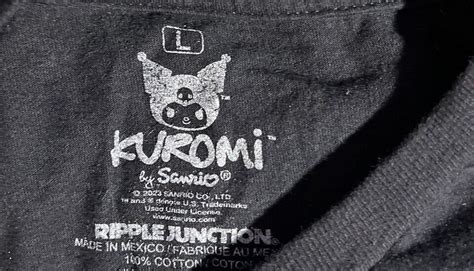 Women’s Black KuromI By Sanrio Metal font Top Size L - Gem