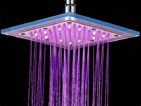 Ducha Chuveiro De Led Em Vidro Cores Cromoterapia Luxuosa R