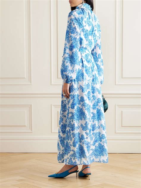 Emilia Wickstead Elanda Belted Floral Print Crepe Maxi Dress Net A Porter