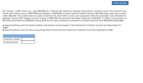 Solved Check My Work Milani Inc Acquired Percent Of Chegg