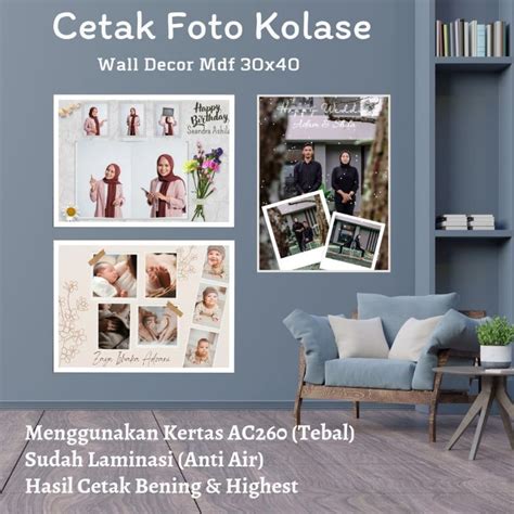 Jual Cetak Foto Kolase Bingkai Mdf Hiasan Dinding Kamar Kado Ulang