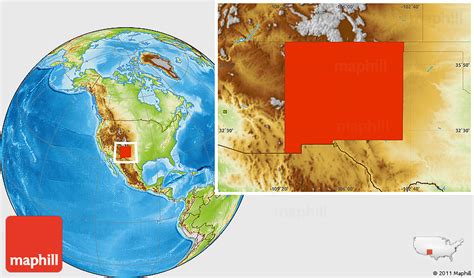 Physical Location Map Of New Mexico