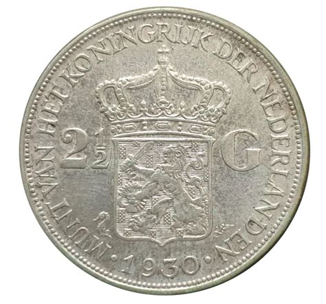 1930 HOLLAND 2 5 Gulden Wilhelmina Coin Silver MF100803 30 03