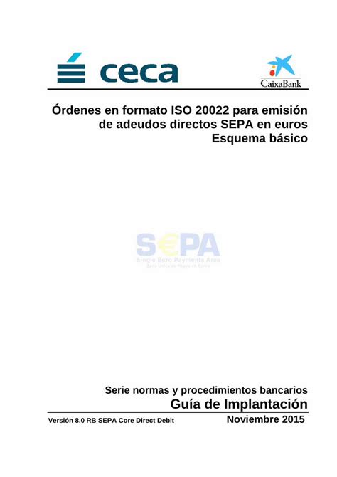 PDF Órdenes en formato ISO 20022 para emisión de adeudos DOKUMEN TIPS