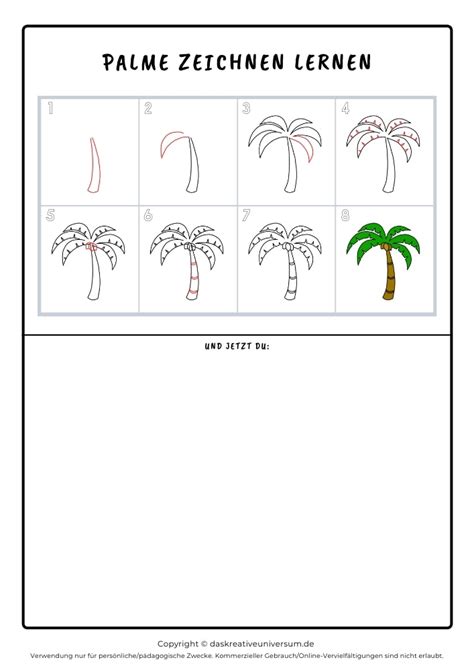 Palme Zeichnen Lernen Schritt F R Schritt Anleitung Einfach