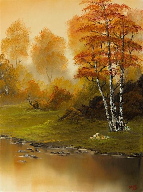 Autumn Splendor By C Steele Bob Ross Paintings Autumn Paintings Bob