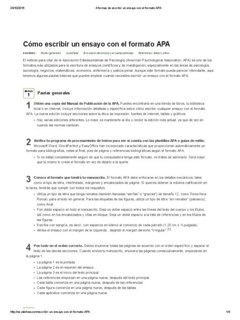 4 Formas De Escribir Un Ensayo Con El Formato Apa Estilo Apa Ensayos