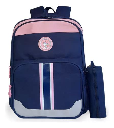 Mochila Bolsa Escolar Feminina Unicórnio Kawaii Fofa Juvenil Cor Azul