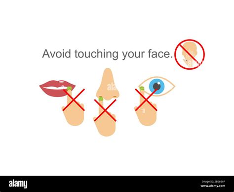 Avoid Touching Your Face Vector Illustration Flat Design Stock Vector